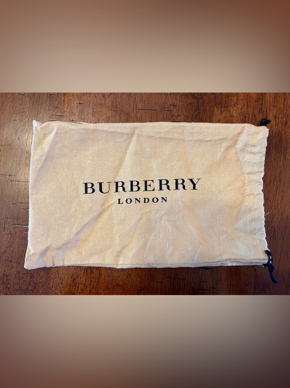 Burberry Beige and Black Logo Dust Pouch